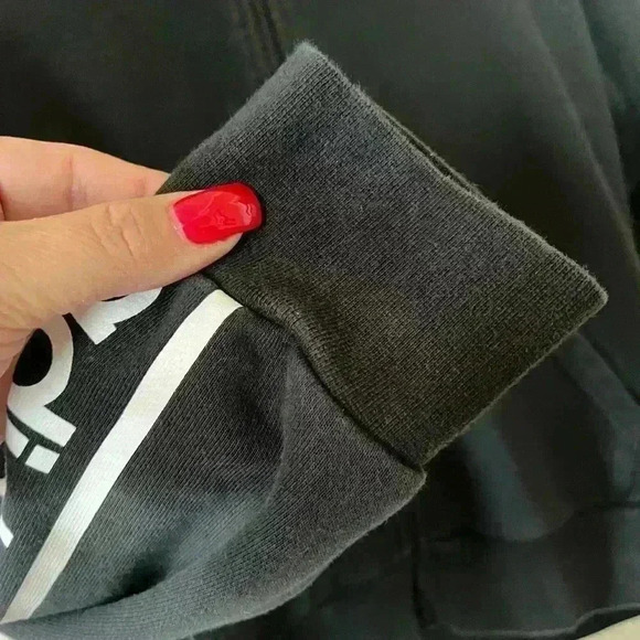 Men’s Adidas Hoodie Sweatshirt with Logo on Sleeves Men Size Medium - Picture 8 of 12